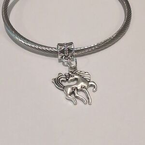Silver Horse‎ Dangle Charm for Pandora Style Bracelet